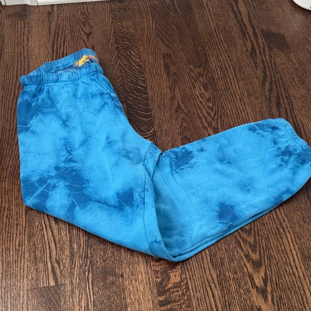 Aviator Nation Electric Blue Tie-Dye Joggers